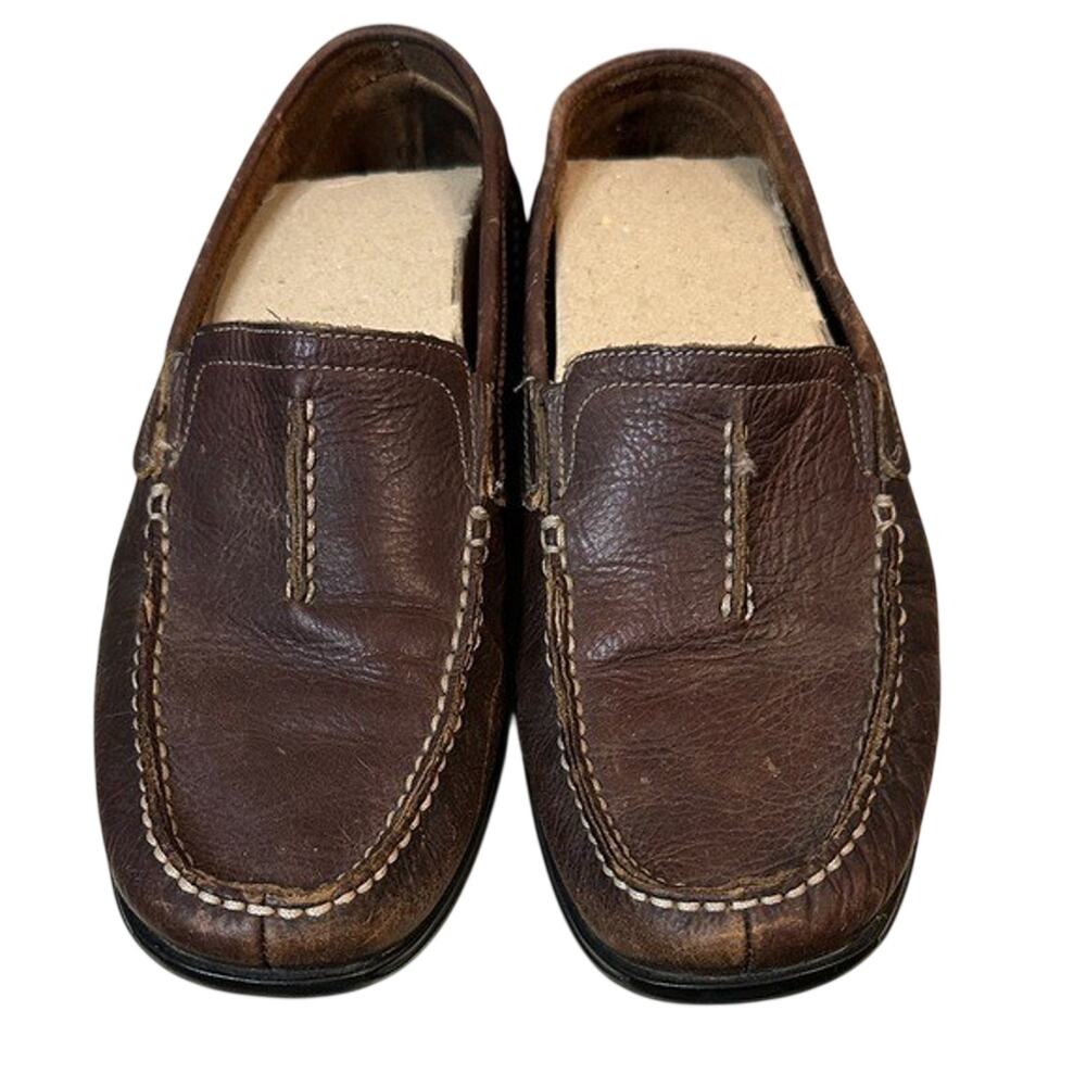 Clarks Dark Brown Leather Slip-On Loafers Men's size 7.5